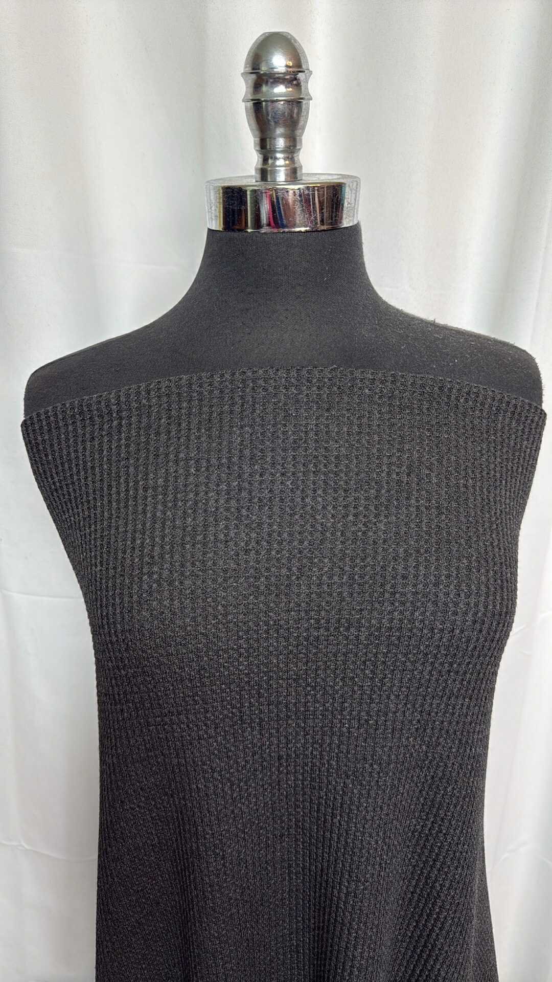 Charcoal - Heavy Cotton Thermal Knit (72" Wide) - 2 Yard Cut