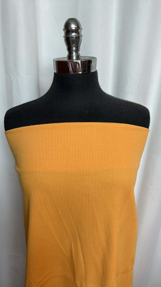 Mustard - Heavy Cotton/Spandex Rib Knit - 1 Yard Cut