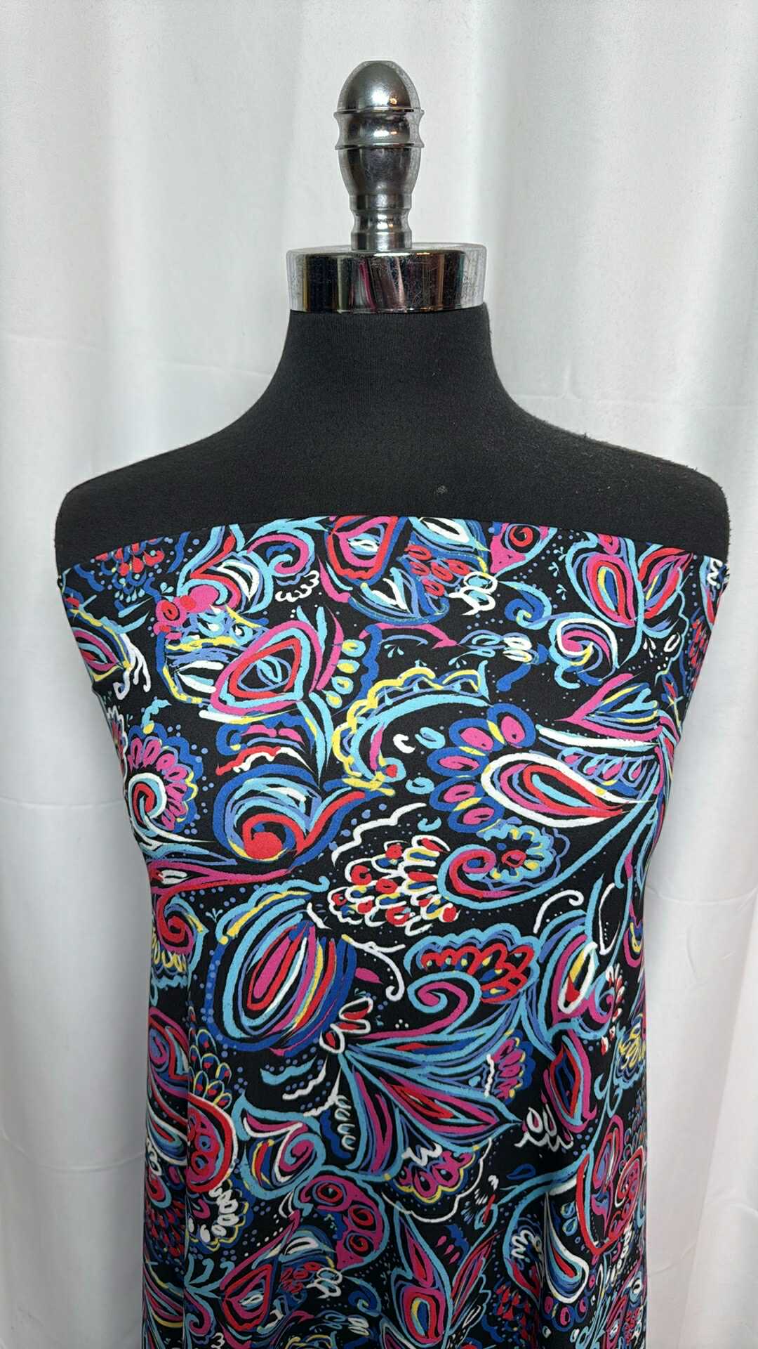 Neon Sketch Floral - Heavy Yoga Performance - 2 Yard Cut