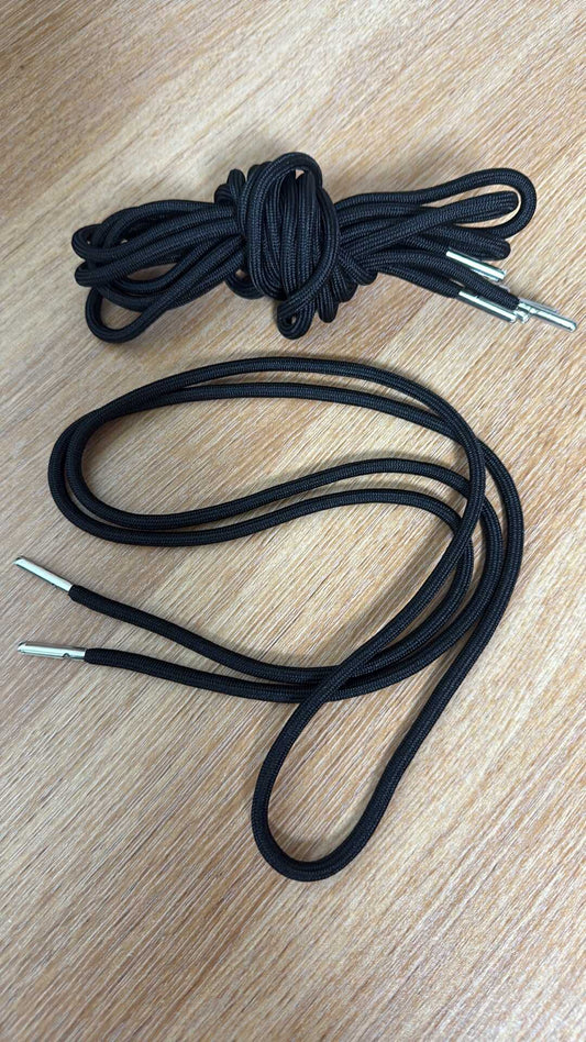 Black Hoodie/Drawstring Cords with Aglets (Approx. 56" Long) - Set of 4