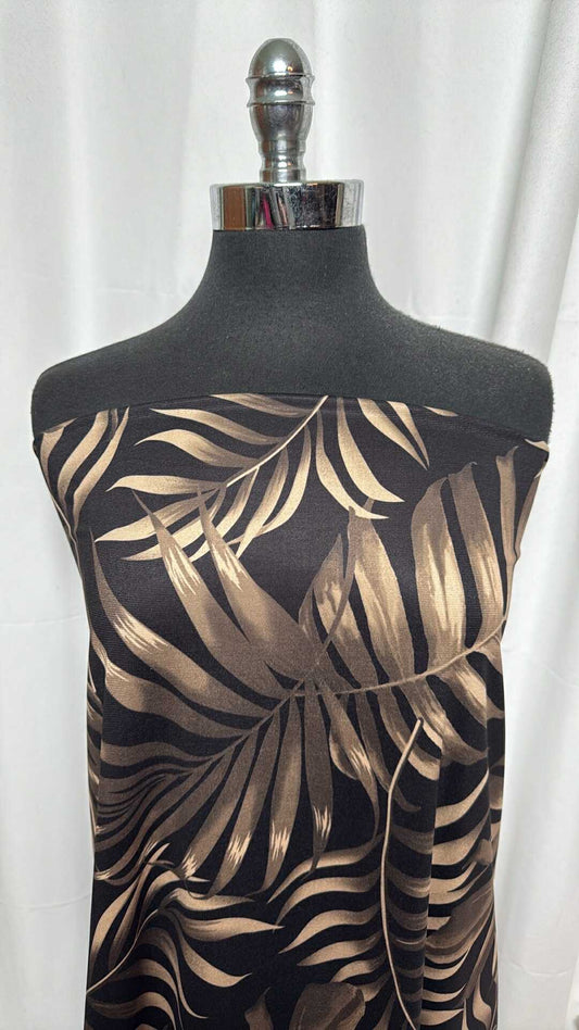 Black/Gold Leaves - ITY - 2 Yard Cut