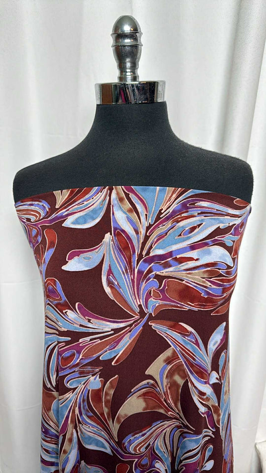 Brown/Blue Leaves - ITY - 2 Yard Cut