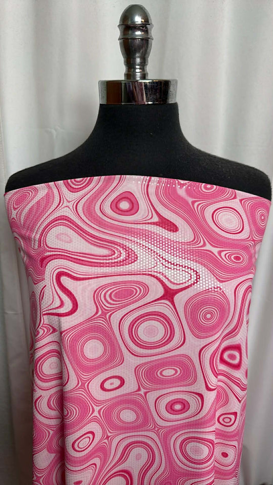Pink Geo Swirl w/Foil - ITY - 2 Yard Cut
