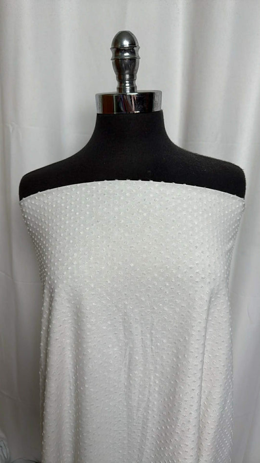 Ivory - Swiss Dot Jersey - 2 Yard Cut