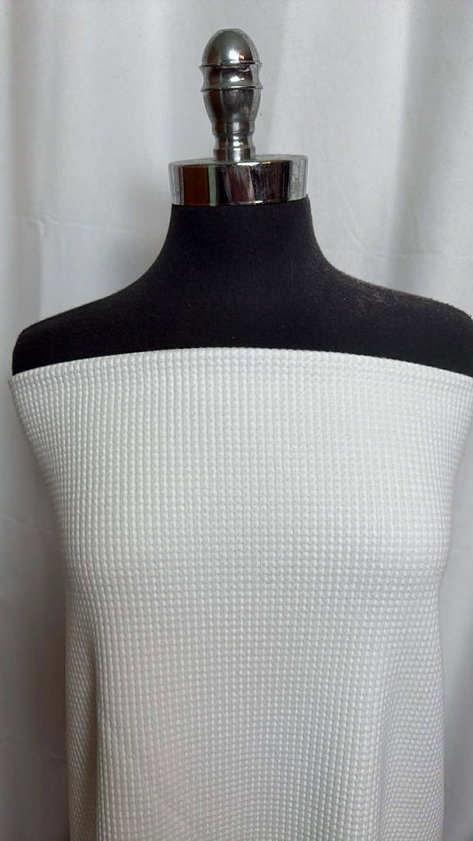 Ivory - Brushed-Face Cotton Thermal Knit (48" Wide) - 2 Yard Cut
