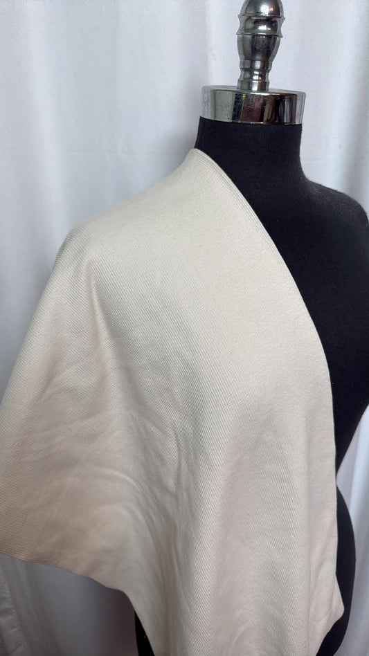 Ivory - Cotton/Spandex Tubular Rib Knit - 1 Yard Cut