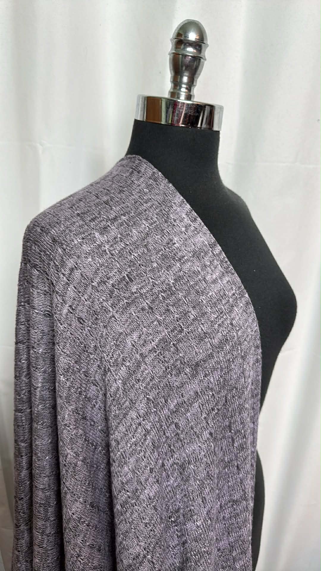 Lilac/Black - Light Gauge Textured Sweater Knit - 3 Yard Cut