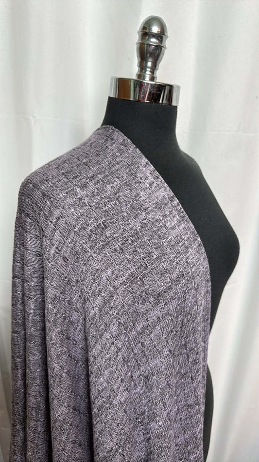 Lilac/Black - Light Gauge Textured Sweater Knit - 3 Yard Cut