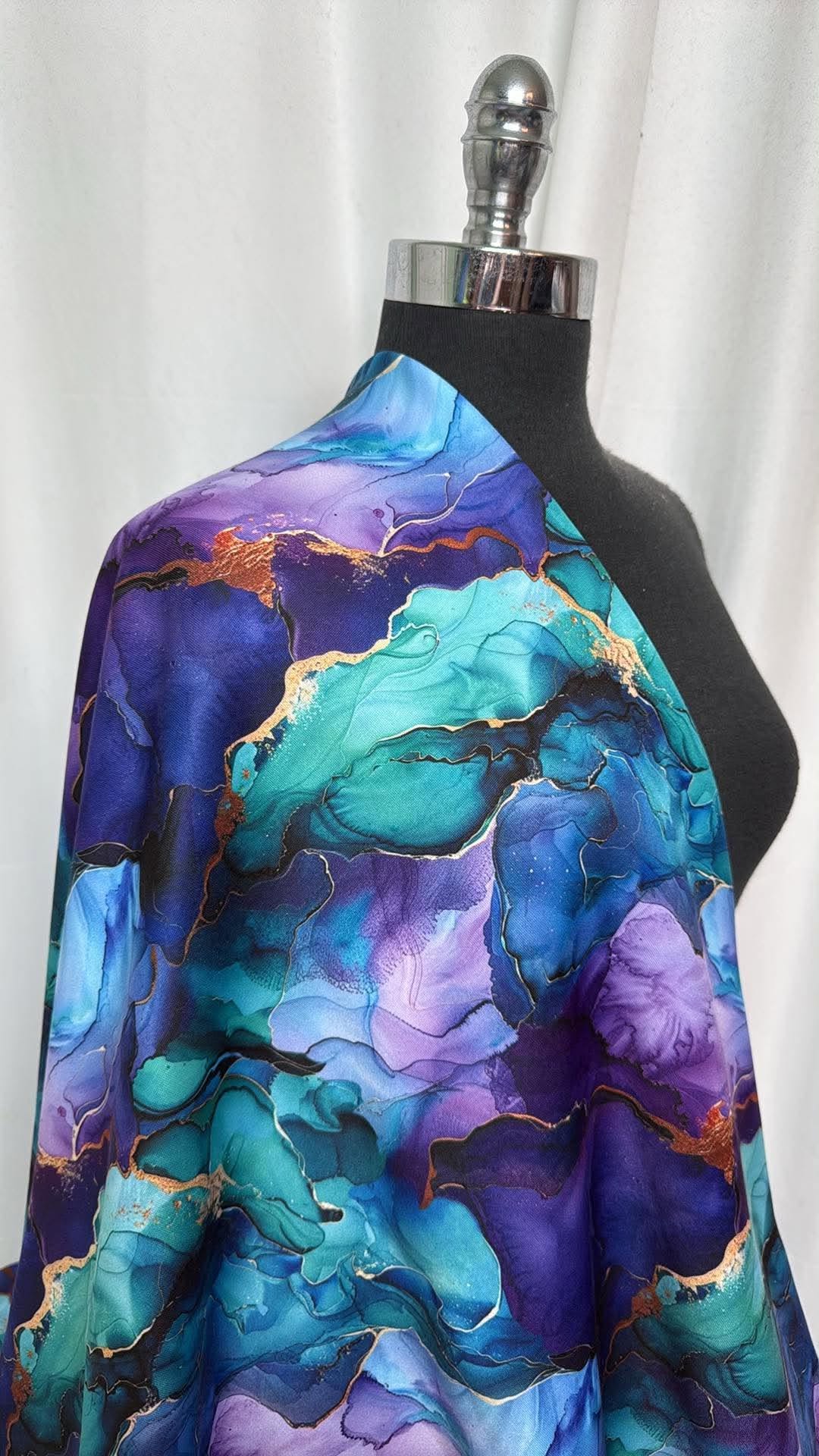 Liquid Majesty (*Custom) - Poly/Spandex Pro-Stretch Fleece - 2 Yard Cut