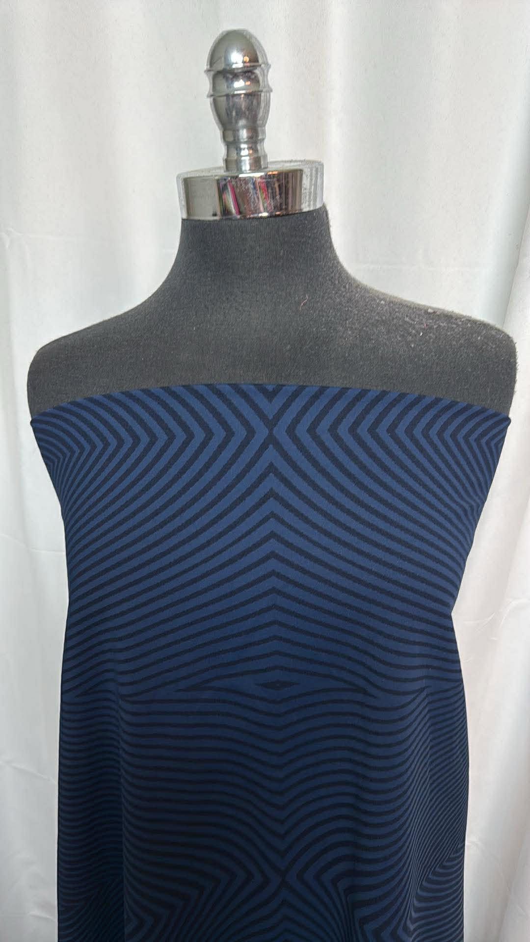Navy/Black Lines - Heavy Performance - 2 Yard Cut