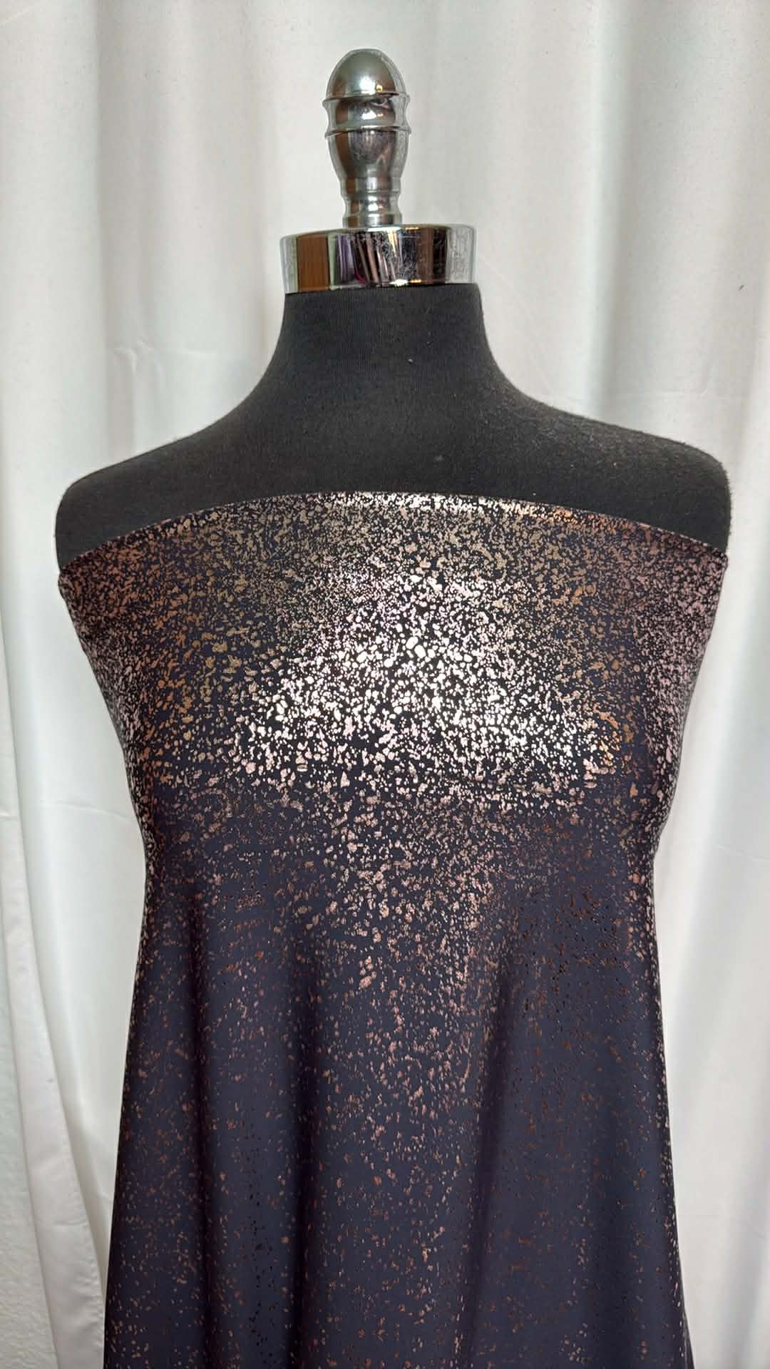 Navy/Champagne Confetti Single-Border - Poly/Spandex Performance - By the Yard