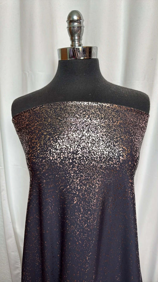 Navy/Champagne Confetti Single-Border - Poly/Spandex Performance - By the Yard