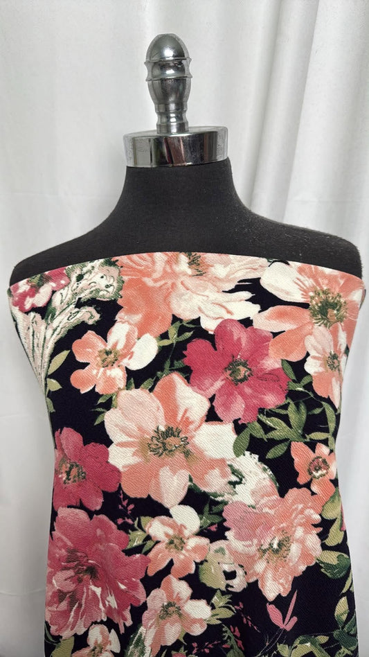 Navy/Blush Floral - Liverpool - 2 Yard Cut