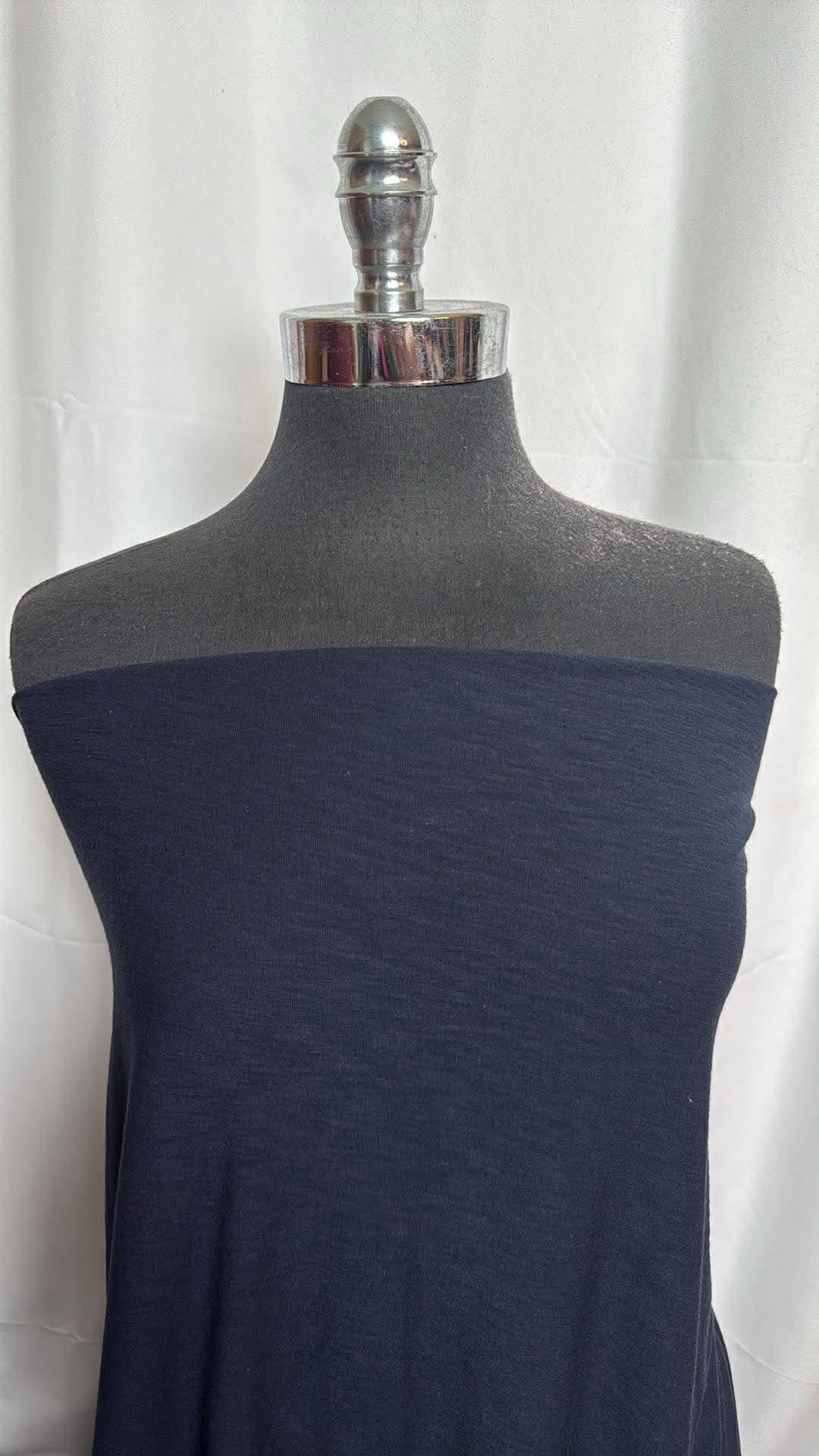 Navy Slub - Rayon/Spandex - 2 Yard Cut