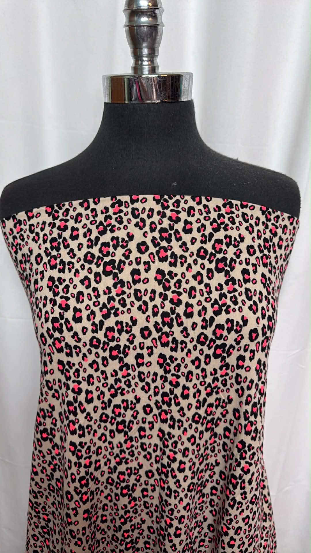 Neon Coral Leopard - Double Brushed Poly Spandex - 2 Yard Cut