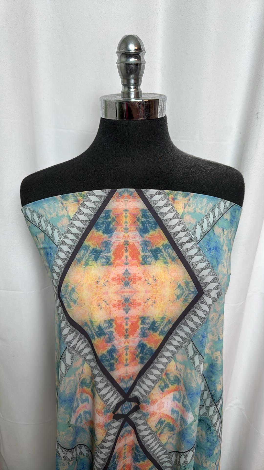 Geo Diamonds - Nylon/Spandex Swim - 2 Yard Cut
