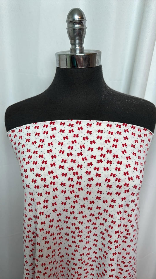 Little Red Bows - Nylon/Spandex Swim- 2 Yard Cut