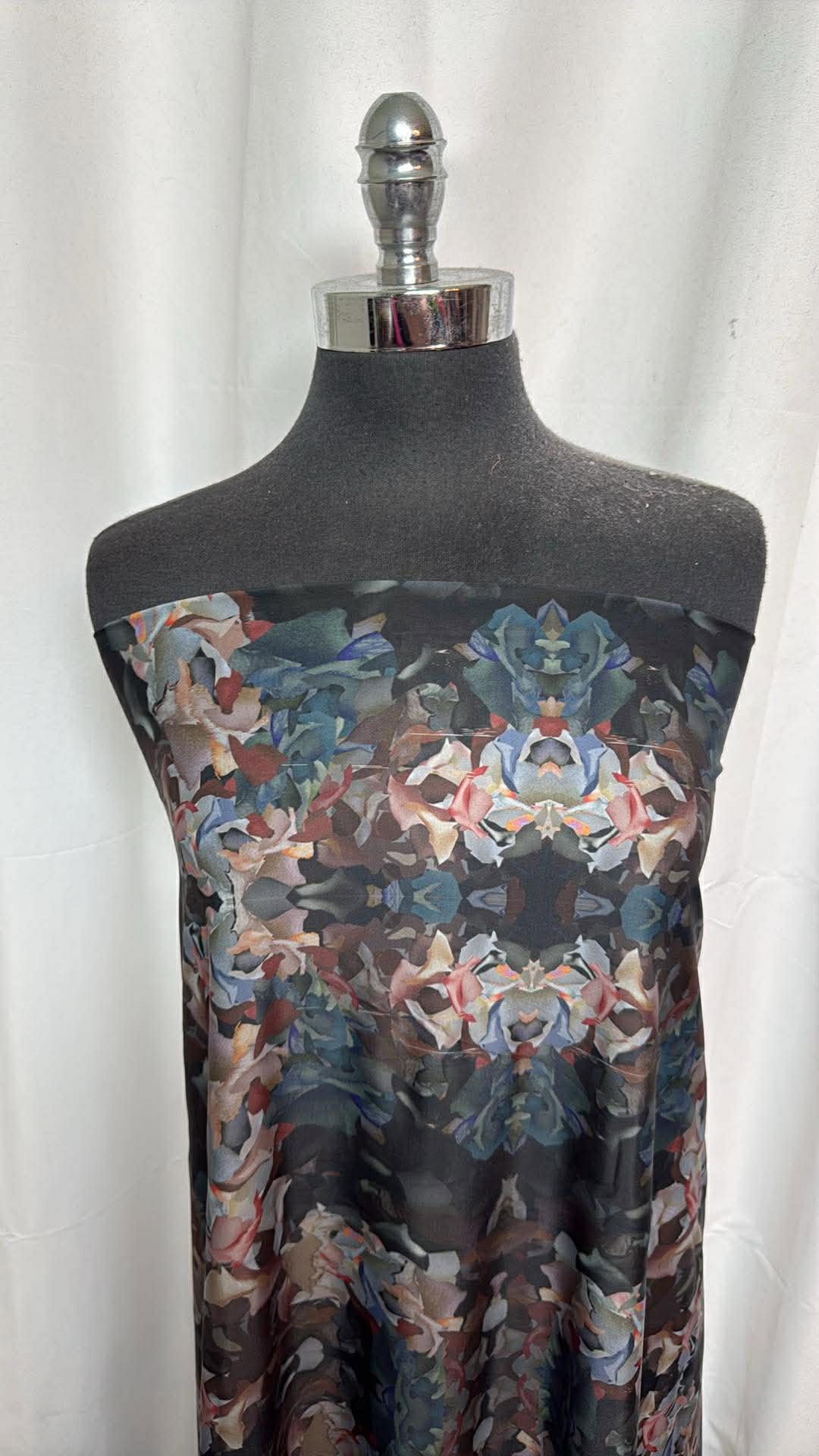 Abstract Floral (Read Descr.) - Nylon/Spandex Swim - 2 Yard Cut