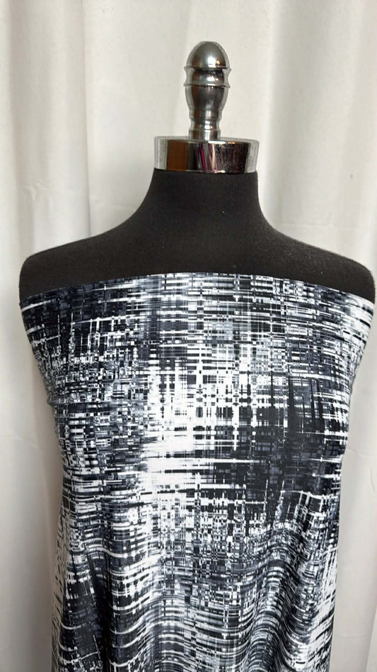 Monochrome Abstract - Nylon/Spandex Swim - By the Yard
