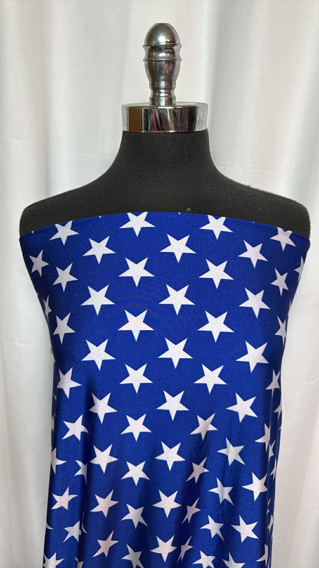 Blue/White Stars - Nylon/Spandex - 2 Yard Cut