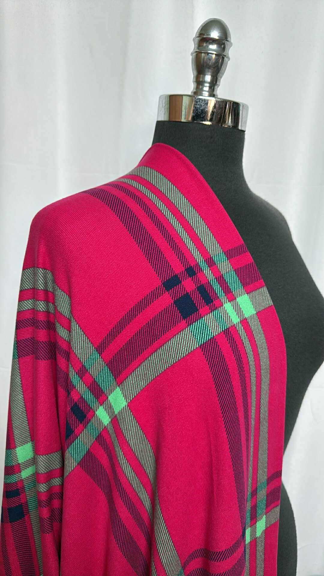 Fuchsia Plaid - Oakley Sweater Knit - 2 Yard Cut