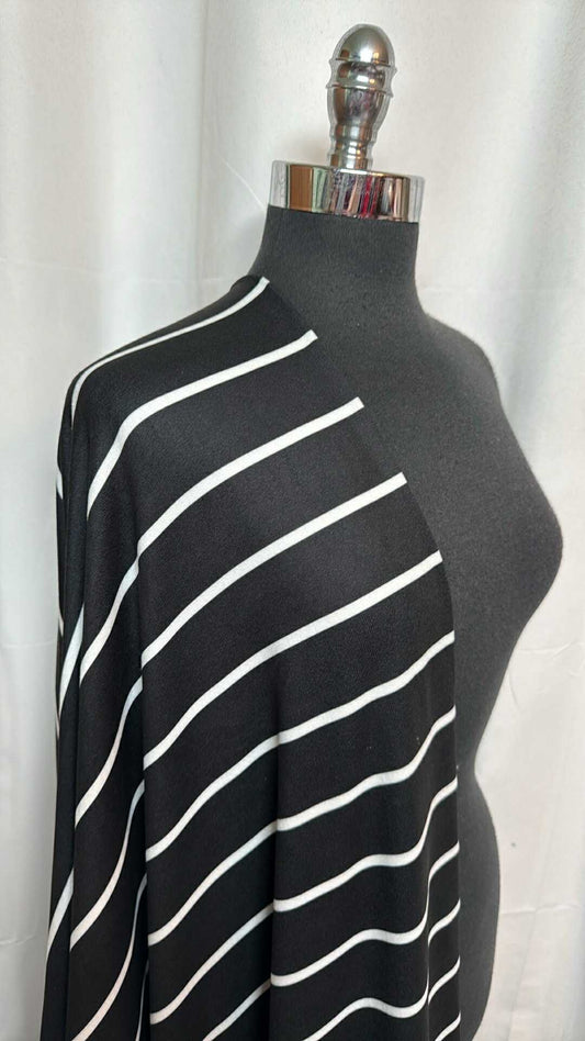 Black Stripe - Oakley Sweater Knit - 2 Yard Cut