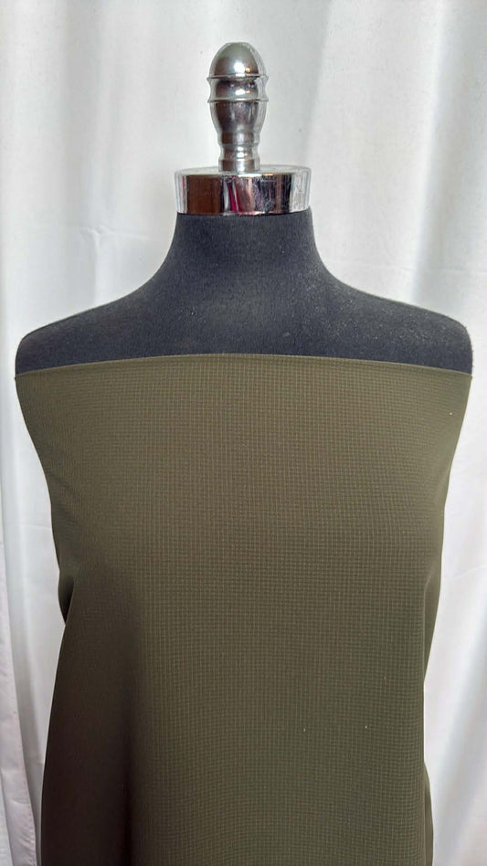 Olive - Micro-Perforated Stretch Woven (Made in Japan) - 2 Yard Cut