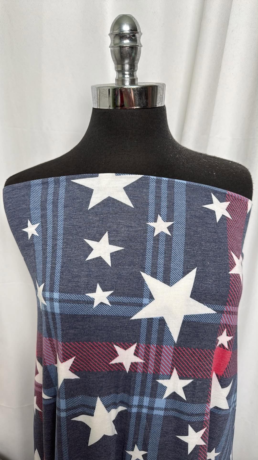 Plaid/Stars - PRS Jersey - 2 Yard Cut