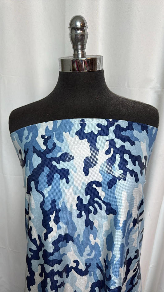 Blue/White Camo with Foil - Performance - 2 Yard Cut