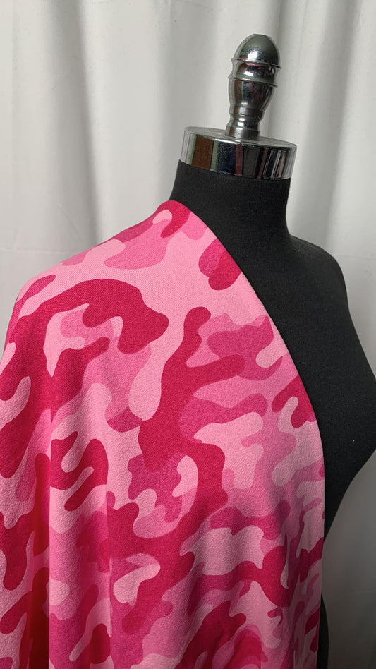 Pink Camo - Cotton French Terry - 2 Yard Cut