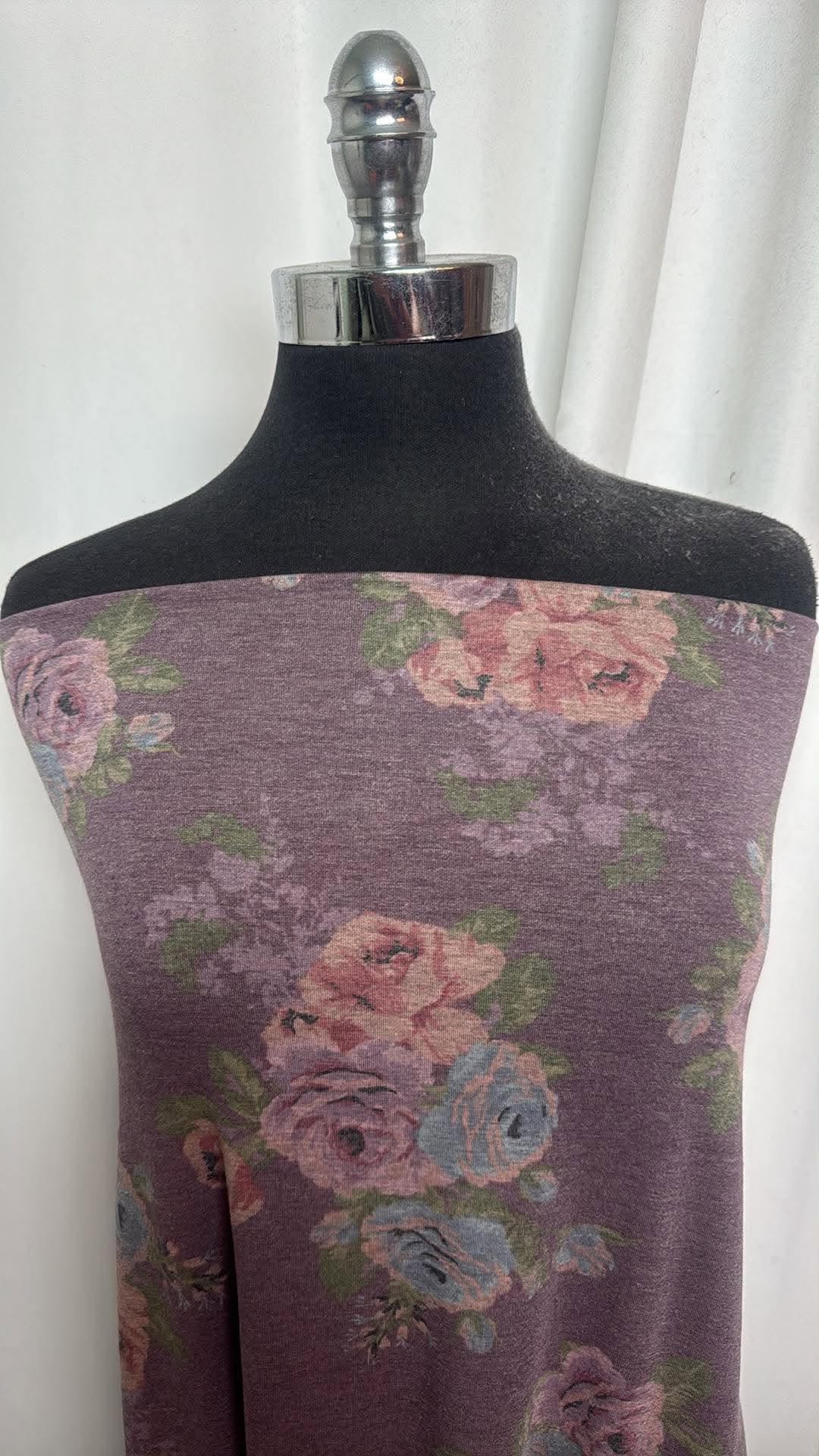 Muted Purple Floral - PRS Jersey - 2 Yard Cut