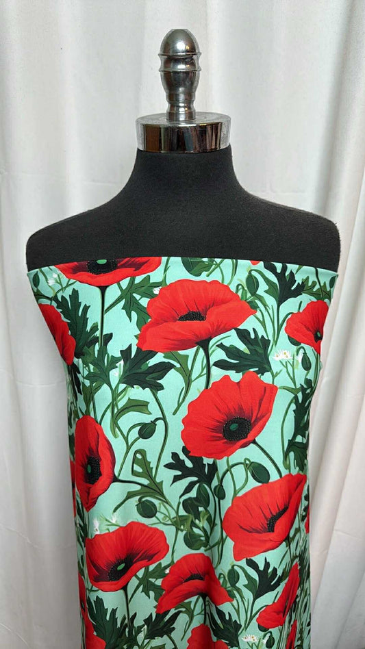 Poppy Pop - Poly/Spandex Single Brushed Performance - 1 Yard Cut