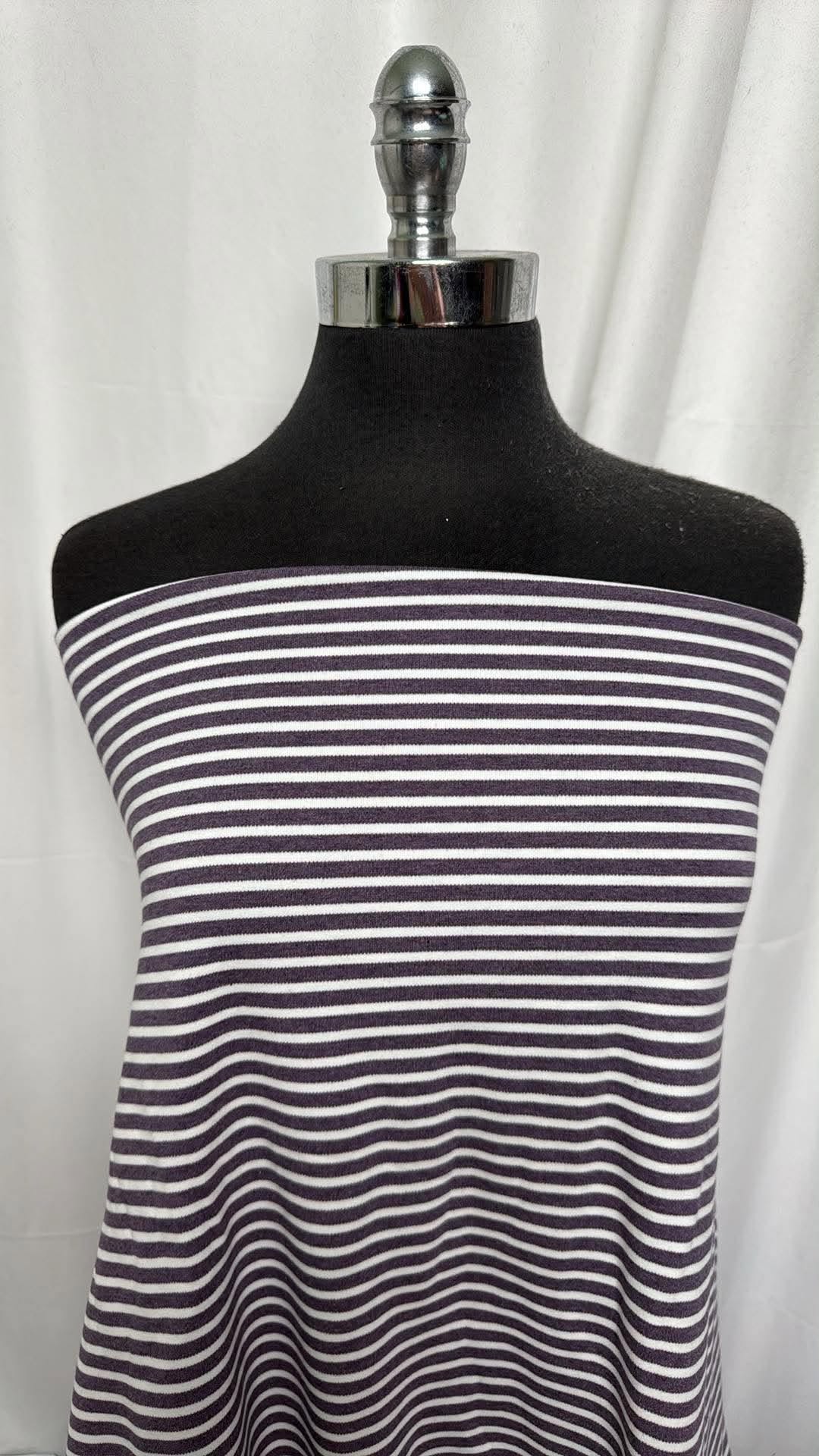 Purple Stripe - Organic Cotton/Spandex Interlock (70" Wide) - 2 Yard Cut