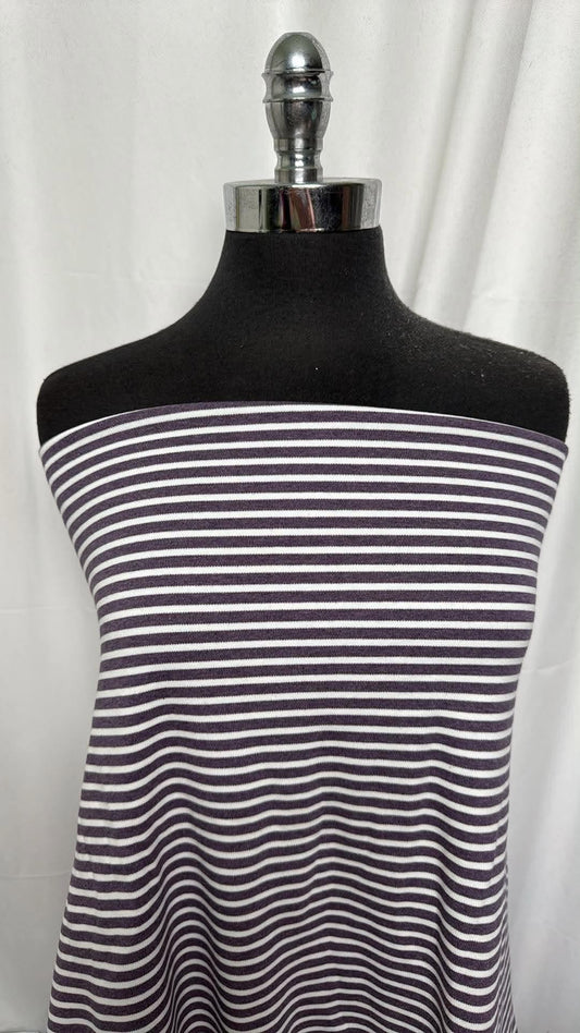 Purple Stripe - Organic Cotton/Spandex Interlock (70" Wide) - 2 Yard Cut