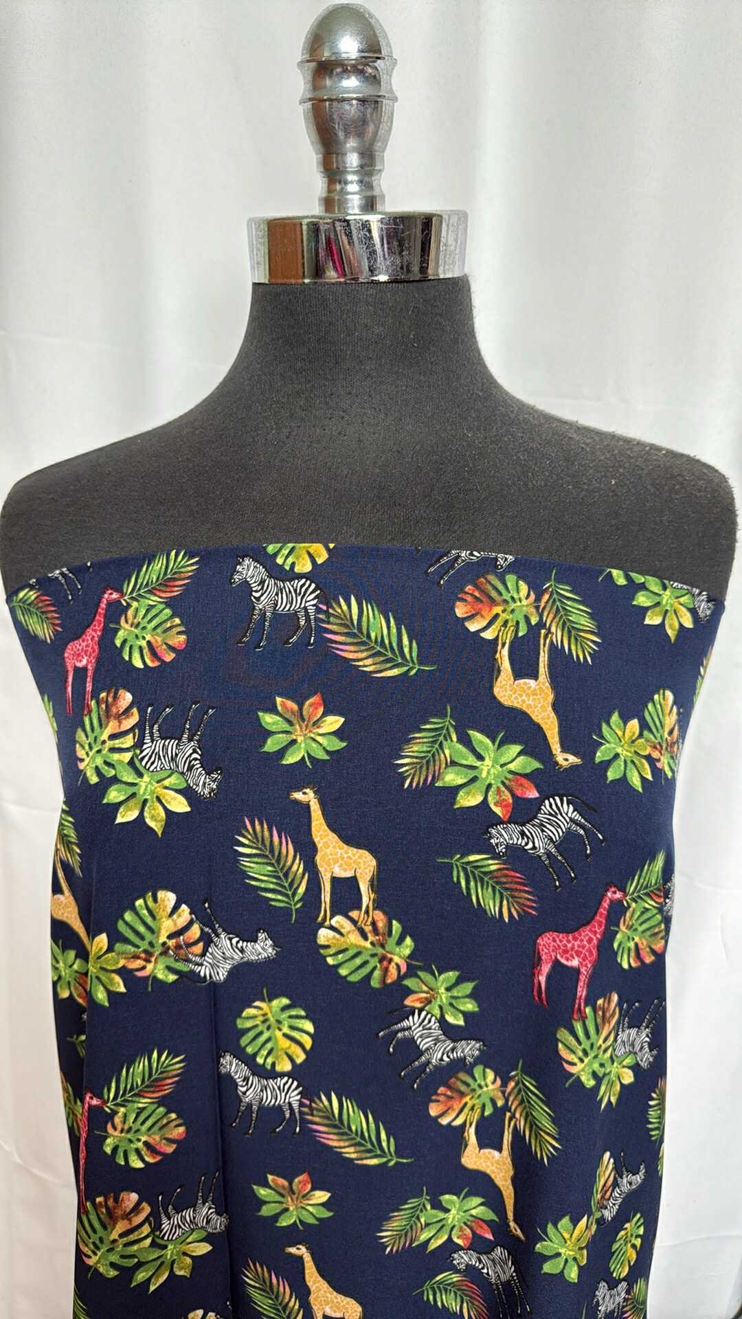 Giraffes & Zebras - Poly Wool Dobby - 2 Yard Cut