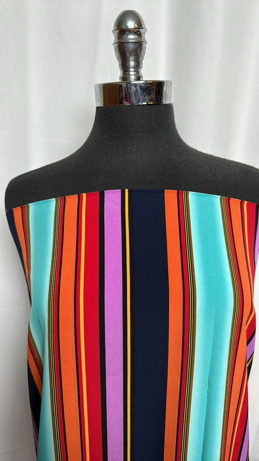 Vertical Stripe - Poly Wool Dobby - 2 Yard Cut