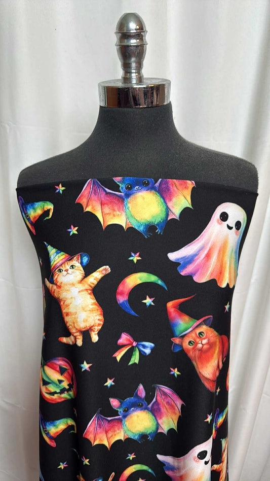 Rainbow Haunt - Poly/Spandex Single Brushed Performance - 2 Yard Cut
