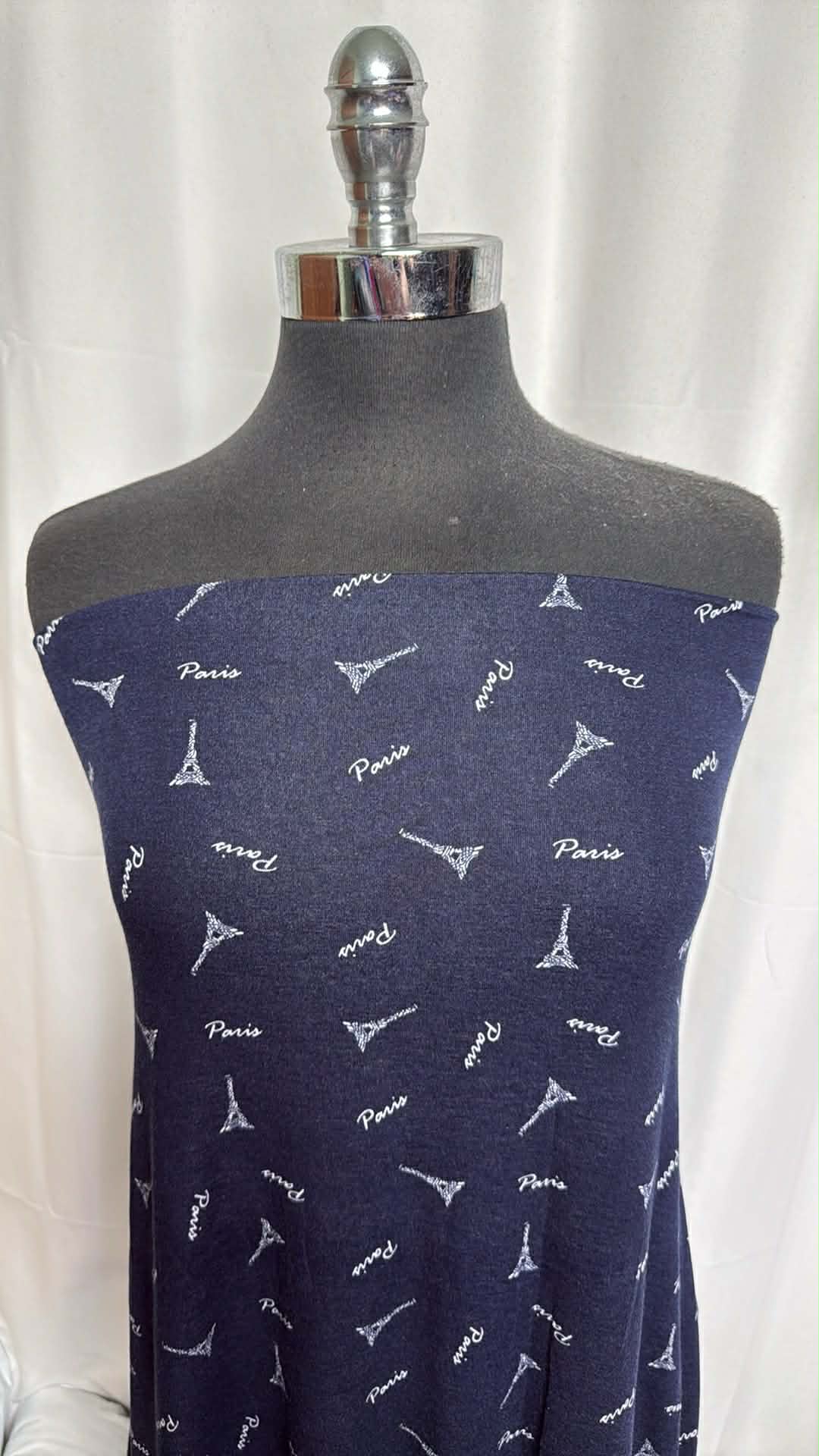 Navy Paris - Rayon/Spandex - 2 Yard Cut