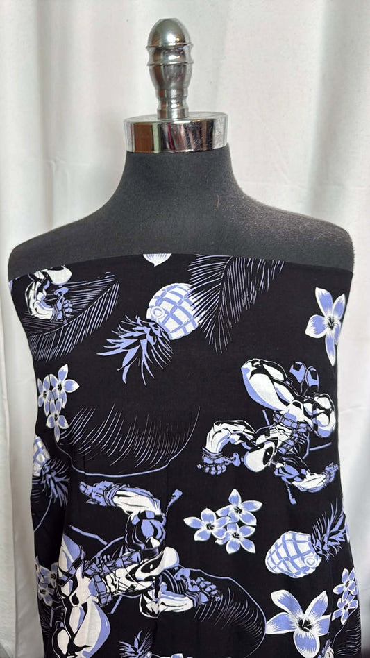Superhero Floral - Rayon Challis - 2 Yard Cut