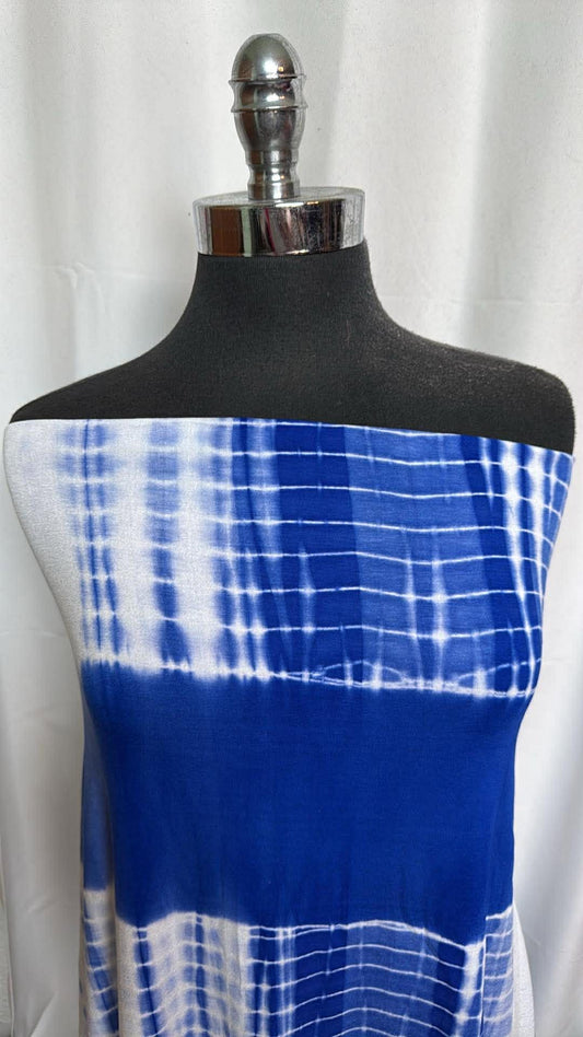 Blue Tie Dye - Rayon/Spandex - 2 Yard Cut