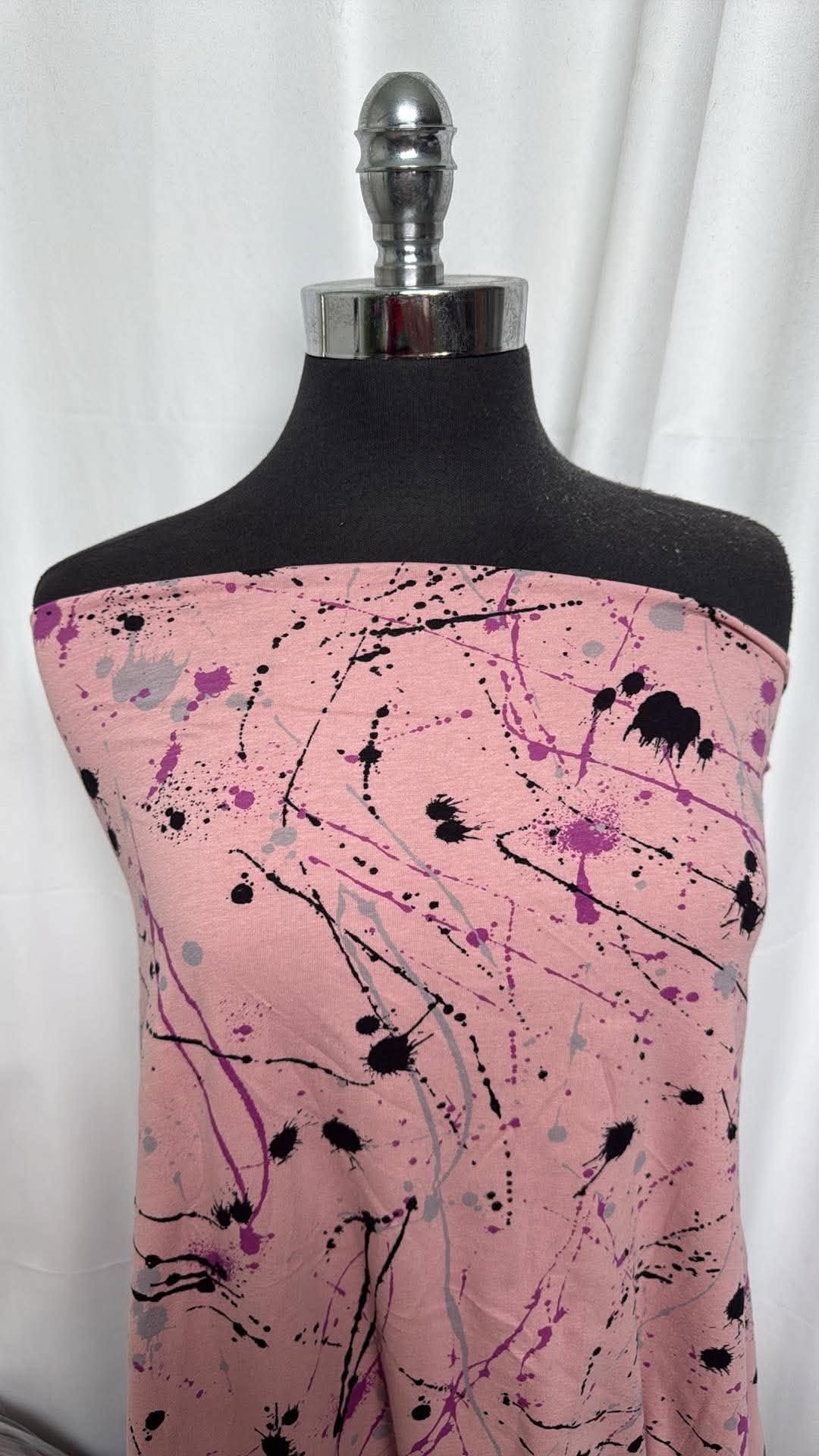 Blush Splatter - Rayon/Spandex - 2 Yard Cut