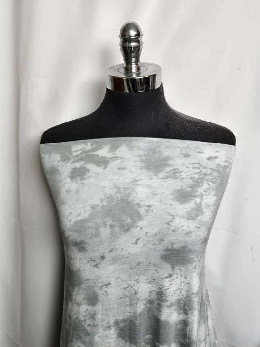 Grey Tie Dye - Rayon/Spandex - 2 Yard Cut