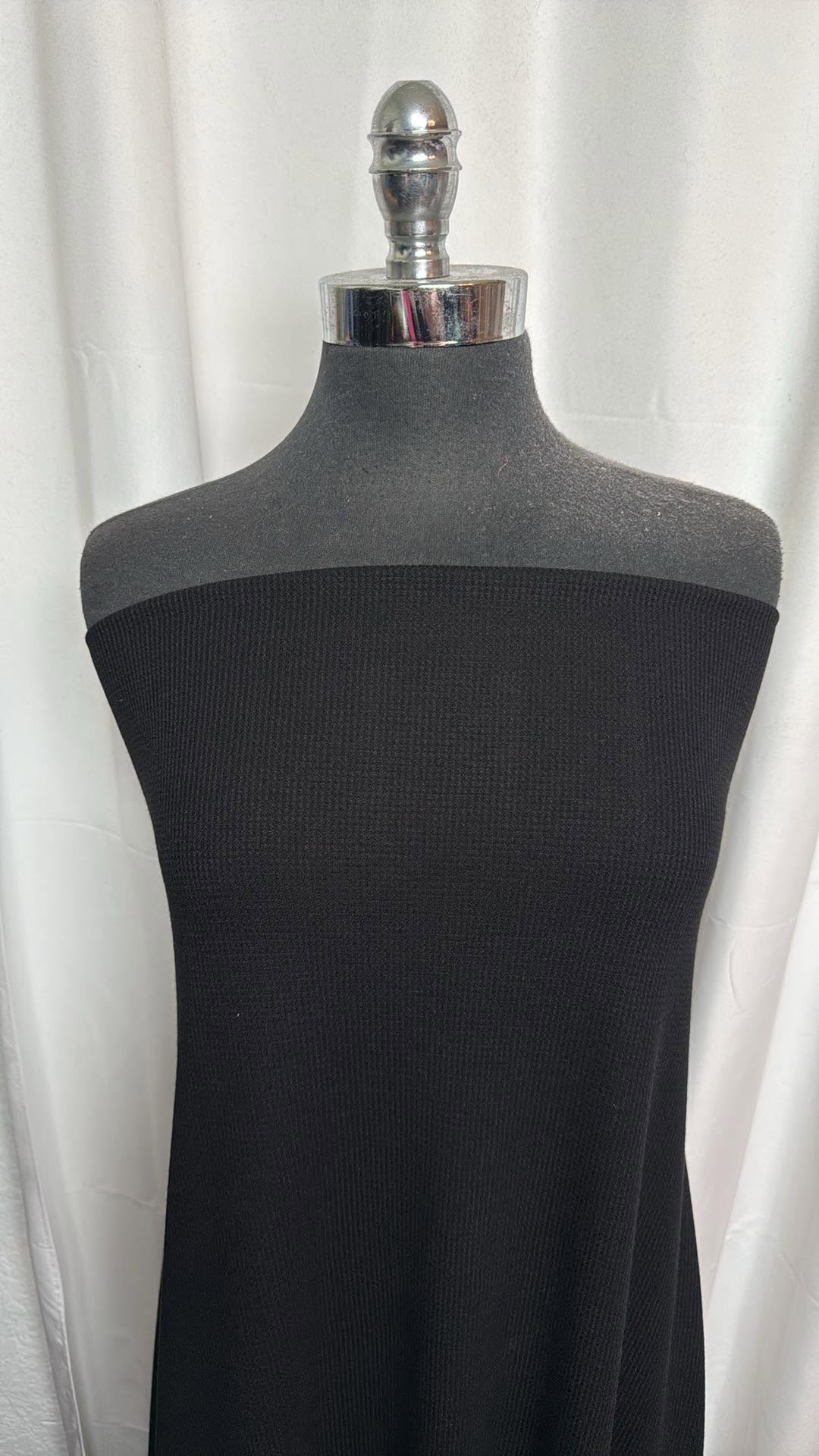 Black - Rayon/Spandex Thermal - 2 Yard Cut