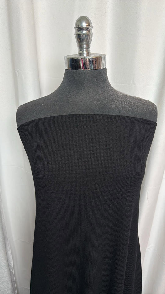 Black - Rayon/Spandex Thermal - 2 Yard Cut