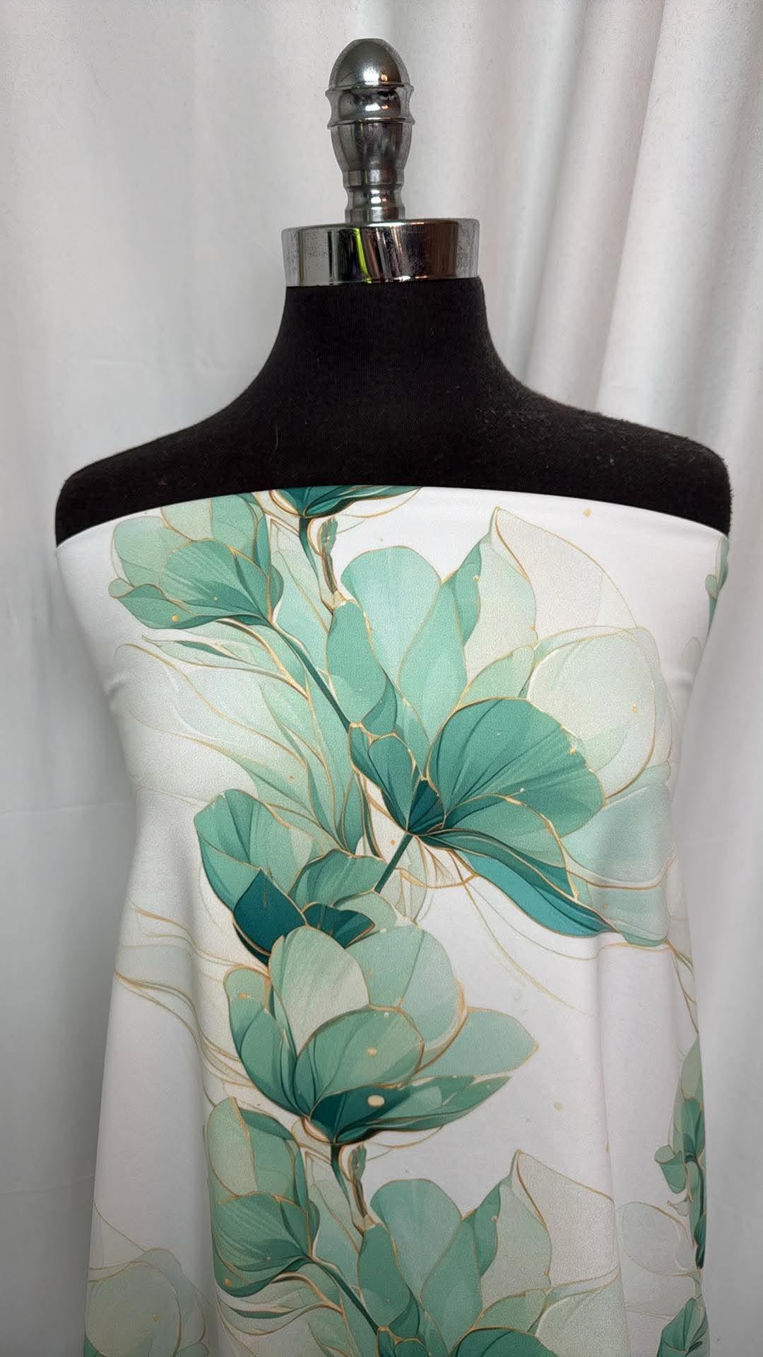 Sage Leaf Serenade (*Custom) - Peached Performance - 1 Yard Cut