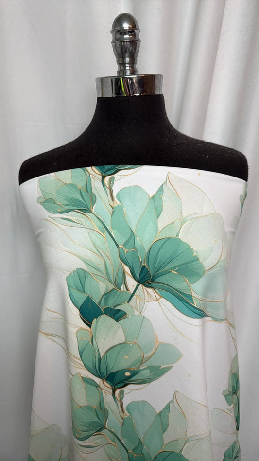 Sage Leaf Serenade (*Custom) - Peached Performance - 1 Yard Cut