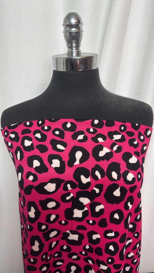Fuchsia Leopard - Scuba - 2 Yard Cut