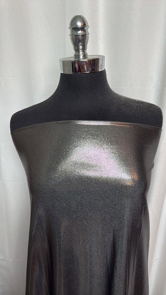 Silver on Grey - Foil Performance - 2 Yard Cut