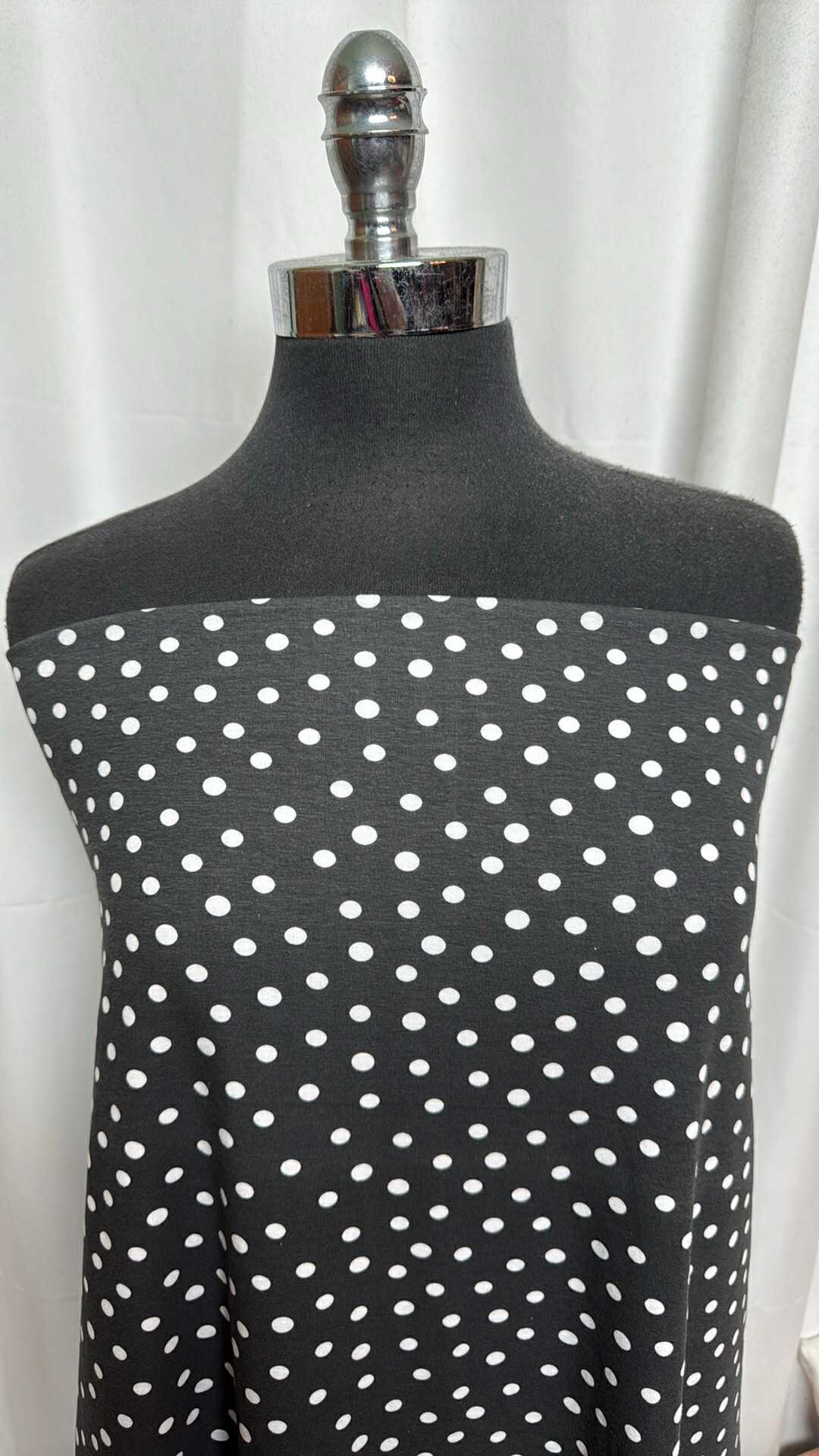 Soft Black Dots - Cotton/Spandex Jersey - 2 Yard Cut