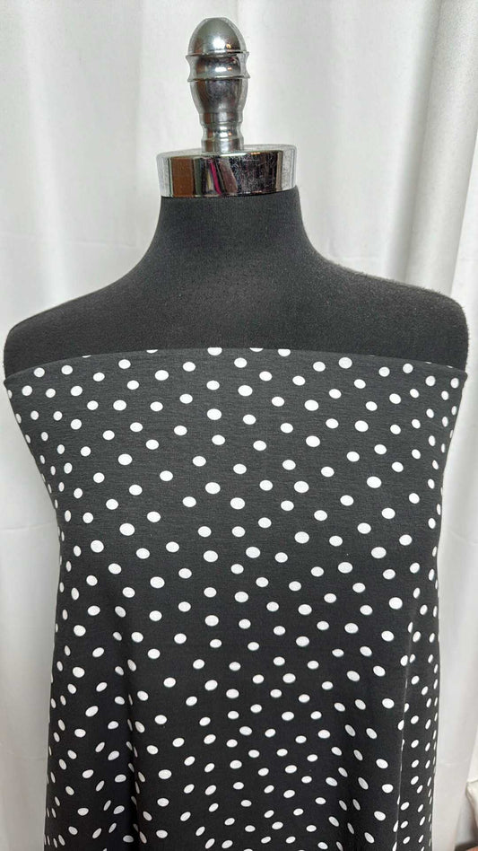 Soft Black Dots - Cotton/Spandex Jersey - 2 Yard Cut
